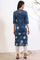 Blue Shibori Printed A-Line Pure Cotton Kurta