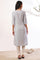 Blue Yarn Dyed A-Line Cotton Blend Kurta