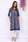 Blue Batik Printed Casual Flared Kurta