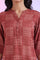 Brown Printed Straight Pure Cotton Kurti