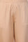 Beige Straight Fit Cotton Blend Slim Pants