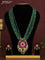 Antique beaded green necklace double peacock pendant with jadau kundan stones and pearl & beads hangings