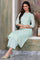 Blue Foil Printed Tape Embroidered Straight Pure Cotton Kurta and Palazzo Co-ord Set