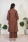 Brown Striped A-Line Cotton Kurta with Palazzo Set