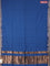 Bengal soft cotton saree cs blue with plain body and zari woven border
