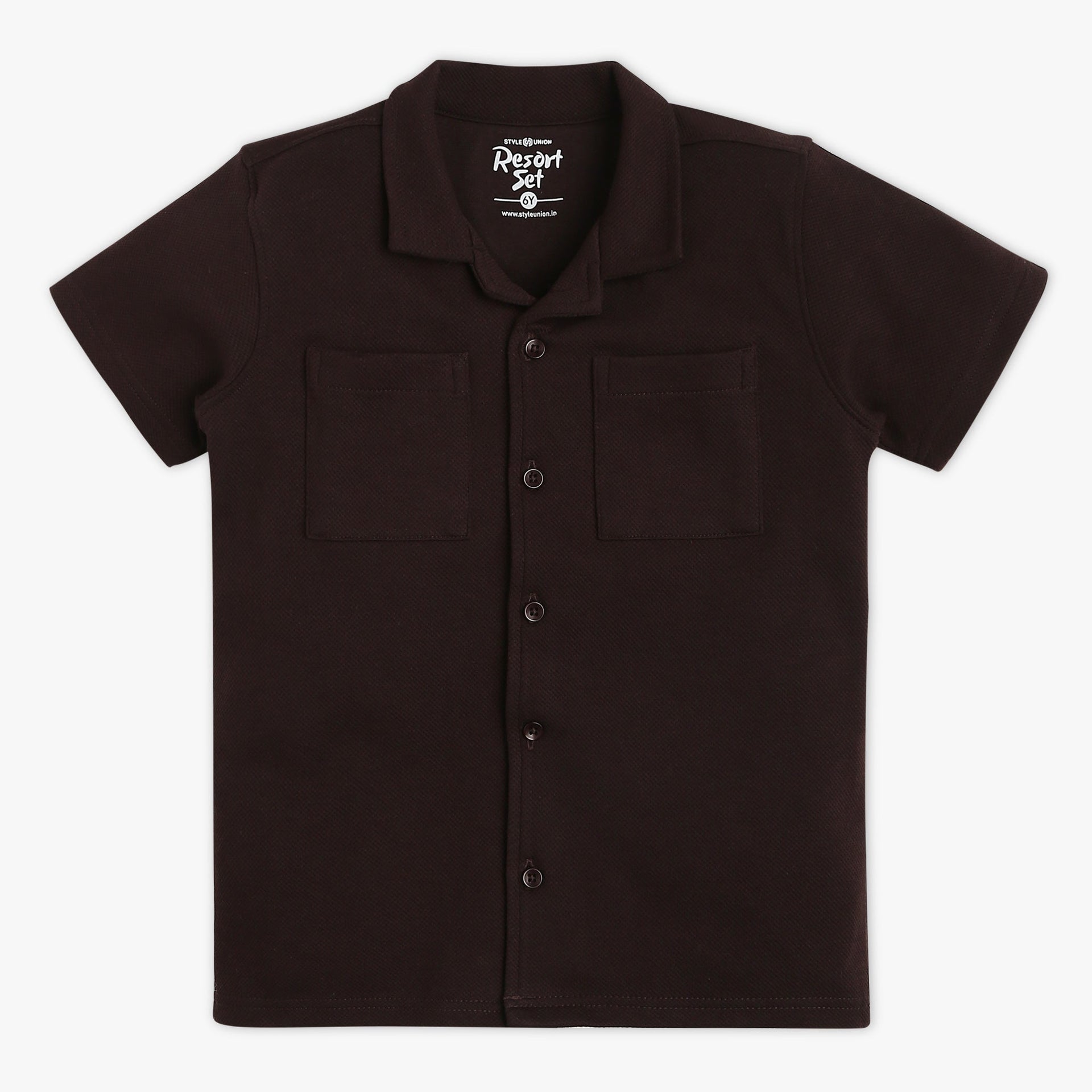 Boys Camp Collar Solid Resort Sets Cuban Shirts