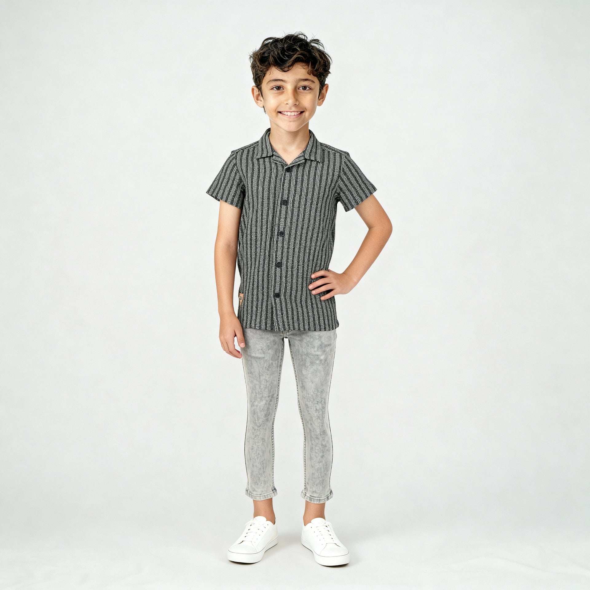 Boys Striped Cuban Shirt