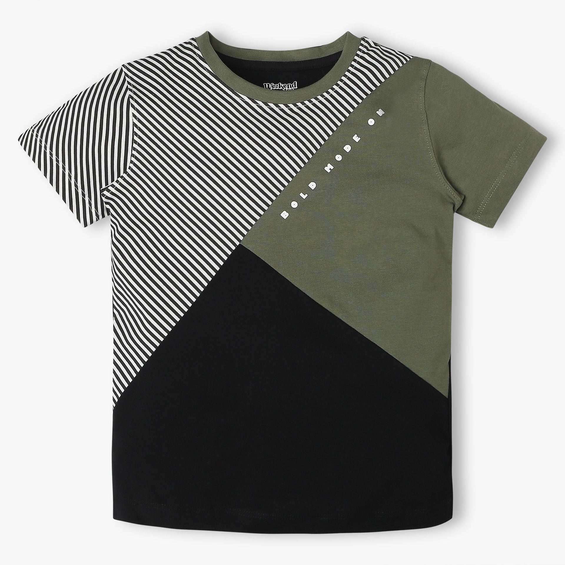 Boys Regular Fit Cut And Sew T-Shirt