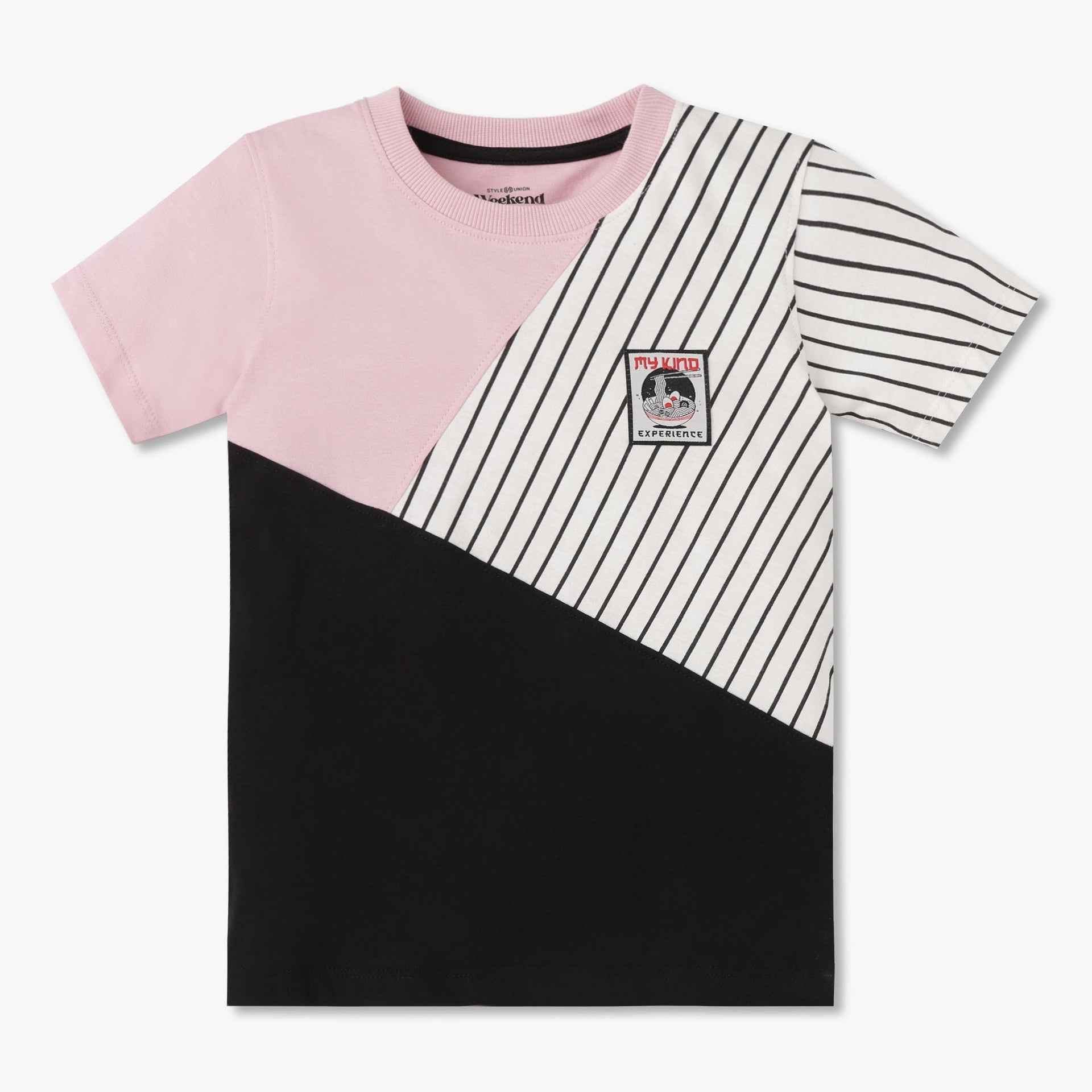 Boys Crew Neck Cut And Sew Weekend T-Shirt