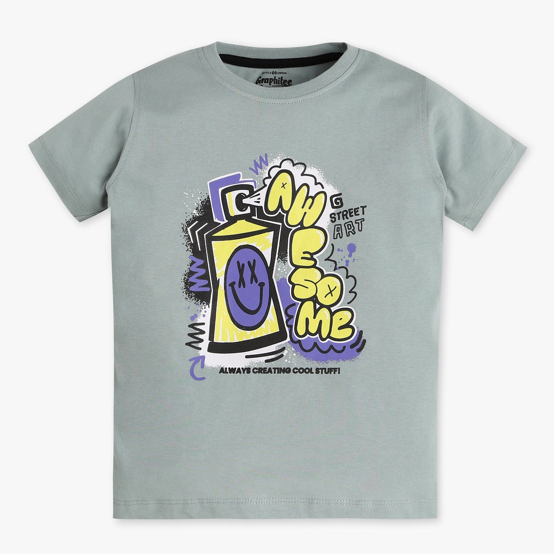 Boys Crew Neck Graphitee