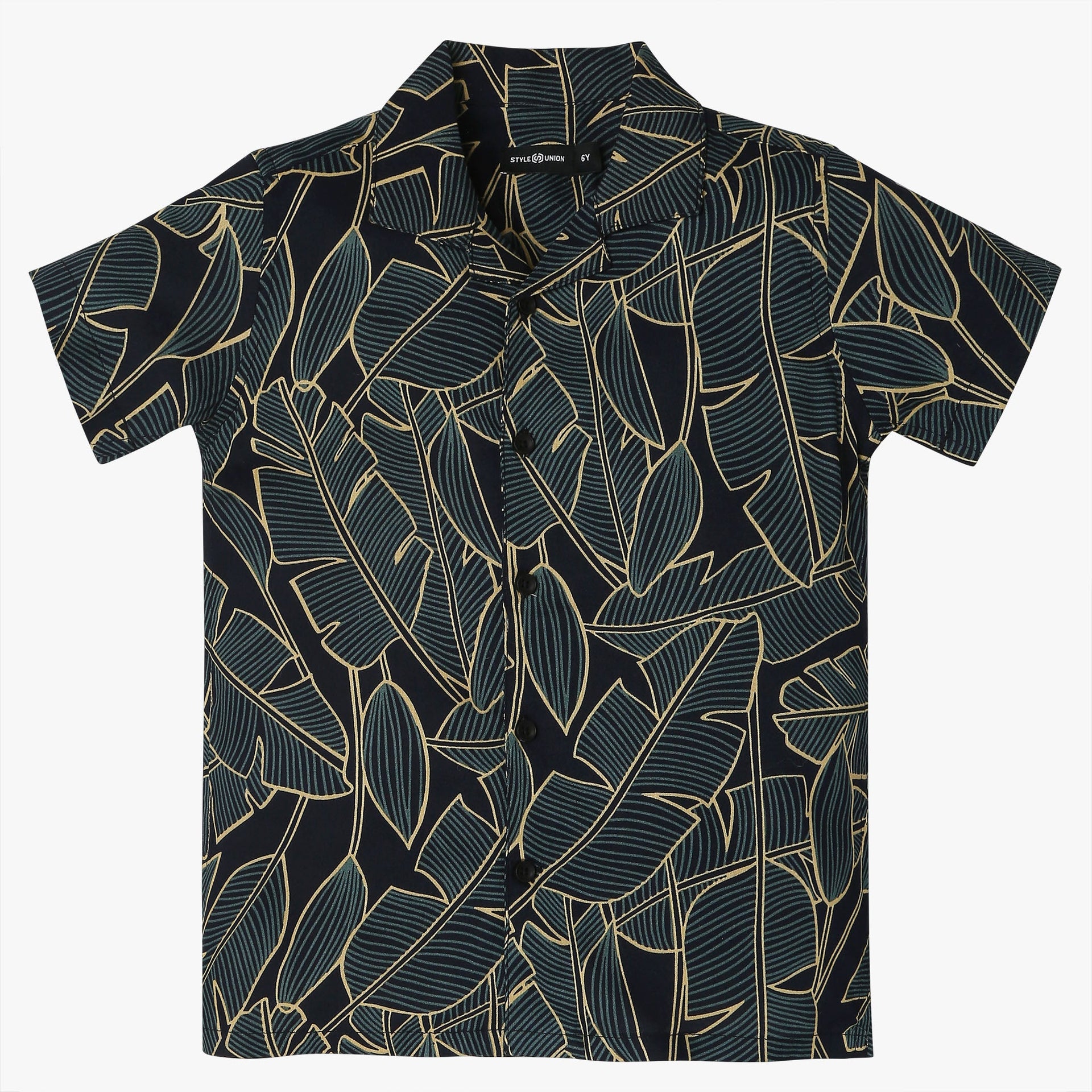 Boys Printed Cuban Half Sleeve Shirt