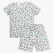 Boys Crew Neck Full Length Sleeve Sleep Set All Over Print Snooze -Half T-Shirt