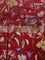 Banarasi tussar silk saree maroon and red with zari woven buttas and zari woven floral digital printed border