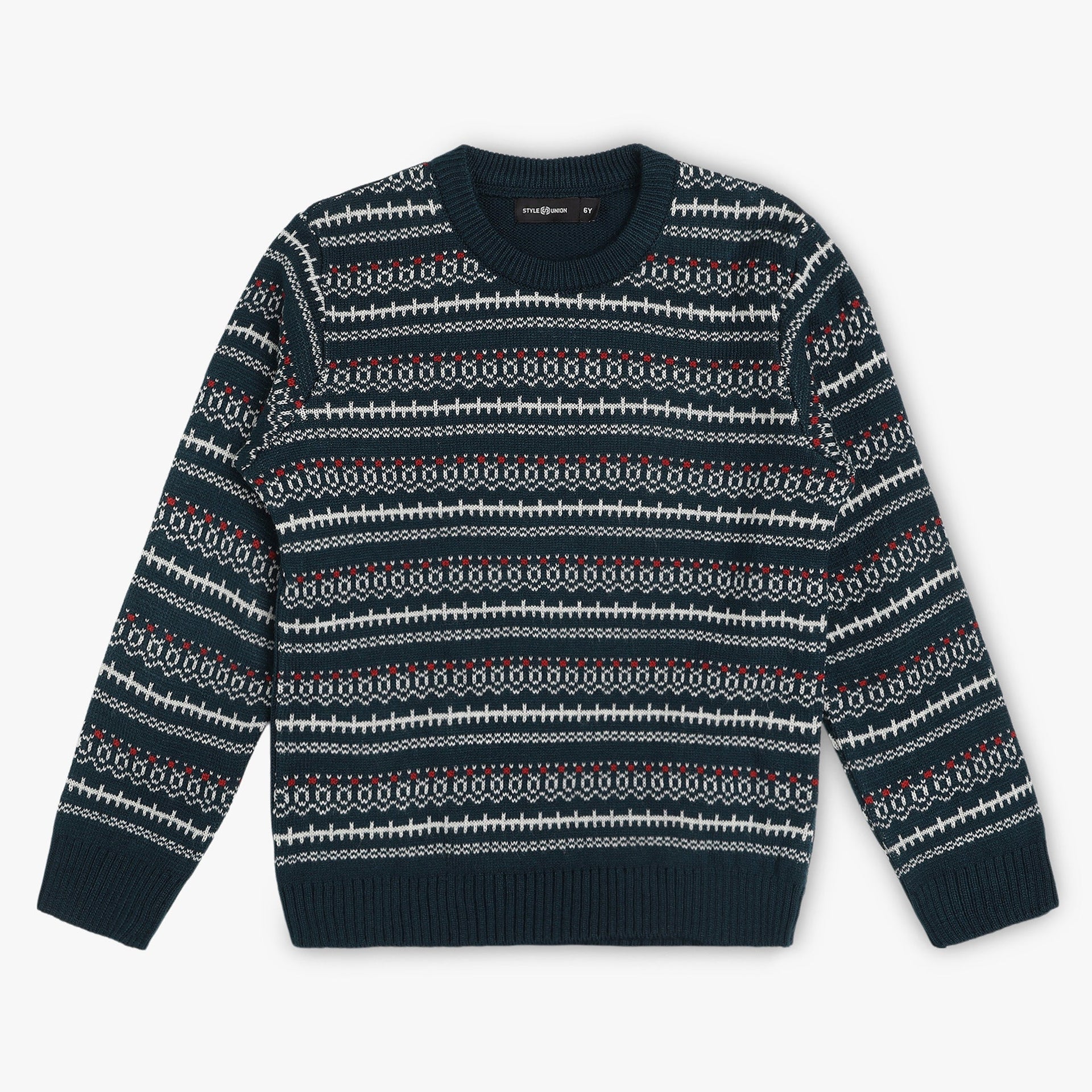 Boys Structured Crew Neck Sweater
