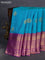 Bangalori silk saree dual shade of teal bluish green and violet with zari woven buttas and long zari woven border