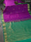 Bangalori silk saree purple and green with zari woven buttas and zari woven border