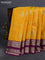 Bangalori silk saree mustard yellow and deep purple with zari woven buttas and zari woven border