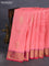Bangalori silk saree peach pink and reddish pink with zari woven buttas and zari woven border