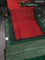 Chiniya silk saree red and green with allover bandhani prints & zari weaves and zari woven border