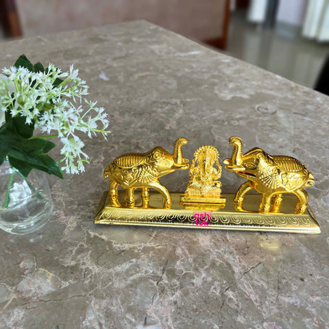 Sindoor Box Brass Gift Item, Kum Kum box, Sindoor dabbi in double elephant design