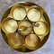 Brass Masala Box, Spice Container with 7 Compartments with Meenakari design on the Lid (Dia :- 7 Inch)