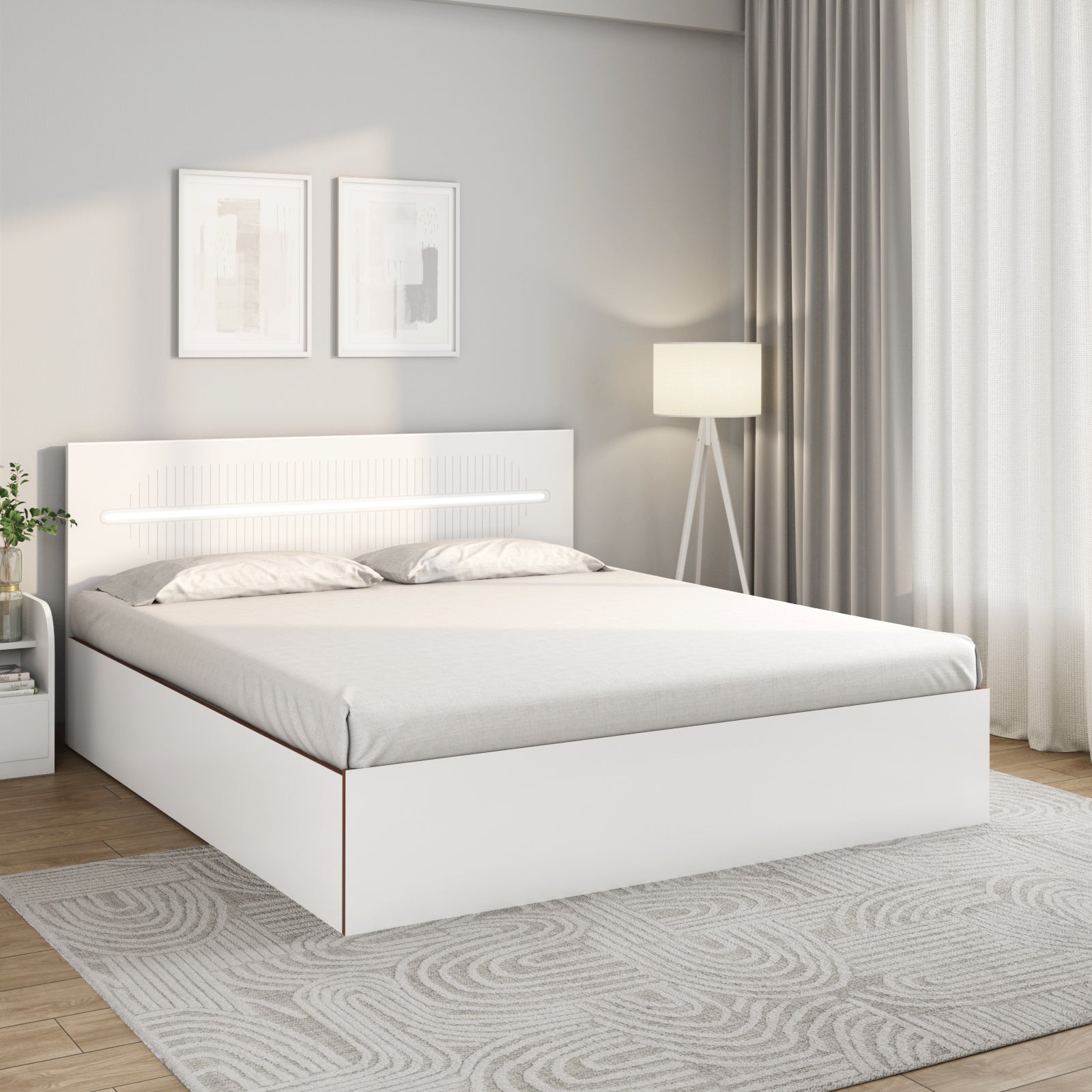 Capsule Max Bed with Box Storage (White)