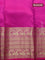 Pure kanchipuram silk saree dual shade of greenish purple and pink with zari woven buttas and long zari woven border