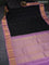 Pure kanchipuram silk saree black and lavender shade with zari woven buttas and zari wove korvai border