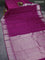 Pure kanchipuram silk saree magenta pink with silver zari woven buttas and silver zari woven border