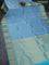 Pure kanchipuram silk saree pastel blue and light blue with zari woven buttas and zari woven border