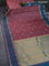 Pure kanchipuram silk saree wine shade and cs blue with allover self emboss & zari weaves and rettapet zari woven border