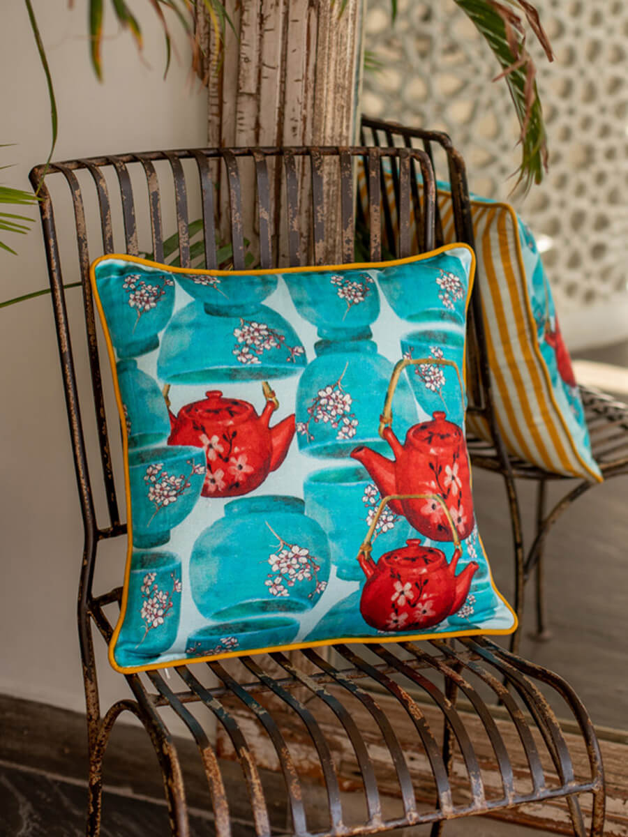 Chanoyu Cotton Cushion Cover - 16 Inch