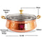 Copper Steel Serving Handi with Glass Lid