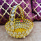 Crystal Basket Gift Item, Gold Coated Flower Basket (Dia 6 Inches)