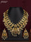 Antique guttapusalu necklace lakshmi design with kemp & cz stones and pearl hangings