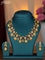 Antique necklace ramdarbar design with pink kemp & cz stones and pearls