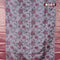 Banarasi semi tussar saree pastel grey and pink with allover ikat weaves and zari woven border