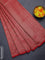 Banarasi semi silk saree red with allover thread & zari weaves and woven border