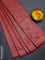 Banarasi semi silk saree red with allover thread & zari weaves and woven border