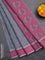Coimbatore cotton saree grey and pink with allover self emboss and thread woven border
