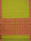 Coimbatore cotton saree fluorescent green and pink with allover self emboss and thread woven border