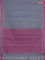 Coimbatore cotton saree grey and pink with allover self emboss and thread woven border
