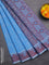 Coimbatore cotton saree blue and maroon with allover self emboss and thread woven border