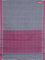 Coimbatore cotton saree grey and pink with allover self emboss and thread woven border
