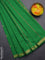 Arani semi silk saree green with rudhraksha & paisley zari woven buttas and zari woven border