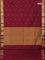 Arani semi silk saree maroon shade with zari woven thilak buttas and zari woven border