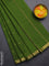 Arani semi silk saree sap green with zari woven temple buttas and zari woven border
