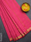 Arani semi silk saree pink with zari woven temple buttas and zari woven border