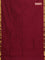 Arani semi silk saree wine shade with plain body and zari woven border