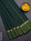 Arani semi silk saree bottle green and mustard yellow with plain body and paisley zari woven simple border